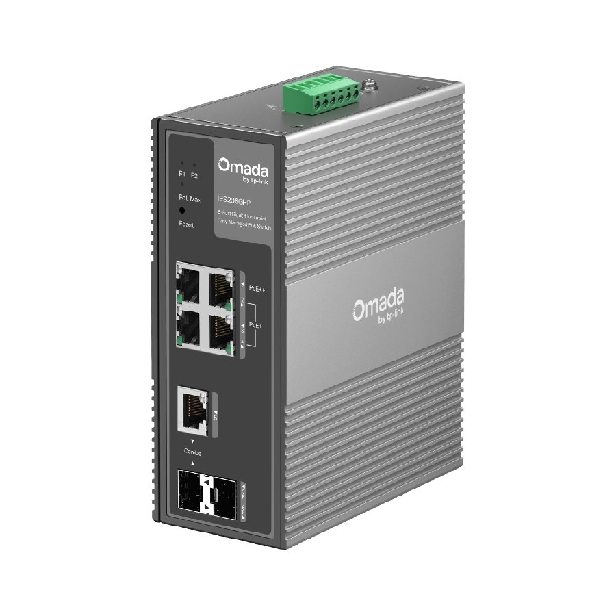 TP-Link IES206GPP | Switch Công Nghiệp 6 Port Gigabit PoE++ 120W Quản Lý Cloud Omada, IP40, Hoạt Động -40~75°C
