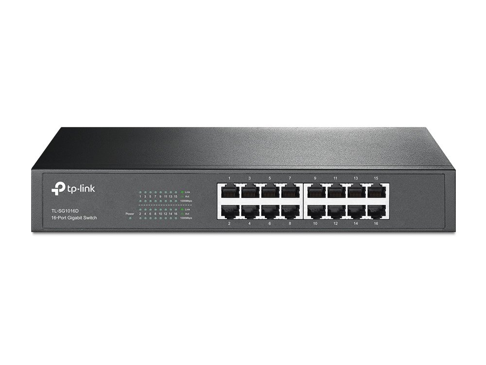 TP-Link TL-SG1016D | Switch 16 port Gigabit, Unmanaged, vỏ nhựa, cắm là chạy, hiệu năng ổn định cho văn phòng vừa