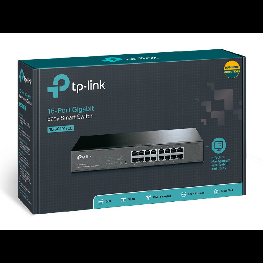 TP-Link TL-SG1016DE | Switch Gigabit Easy Smart 16 port, VLAN, QoS, IGMP Snooping, hiệu năng cao cho doanh nghiệp