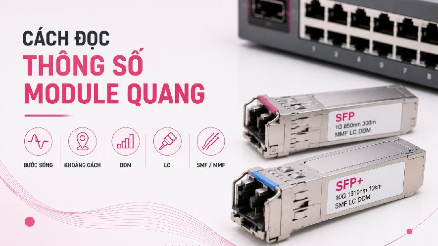 Cách đọc thông số module quang: bước sóng, khoảng cách, DDM, LC, SMF/MMF