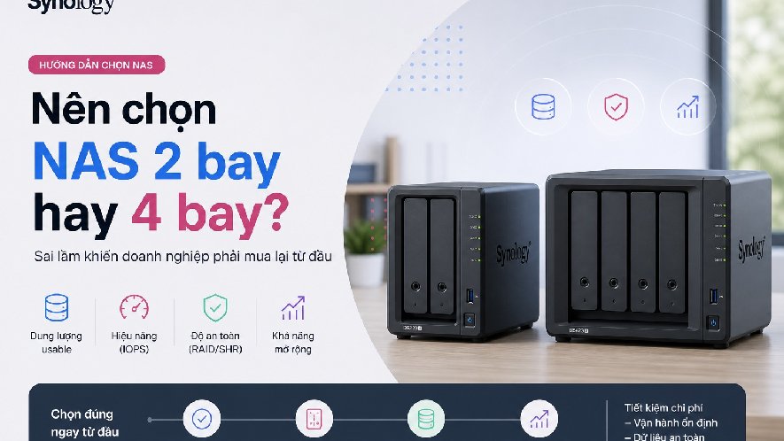 Nên chọn NAS 2 bay hay 4 bay? Sai lầm khiến doanh nghiệp phải mua lại từ đầu
