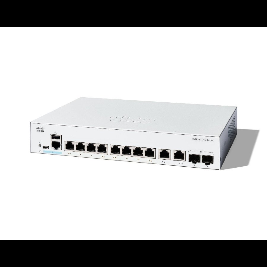 Cisco Catalyst C1200-8T-E-2G - Switch Gigabit 8 cổng + 2 uplink SFP, fanless, hiệu năng cao cho SMB