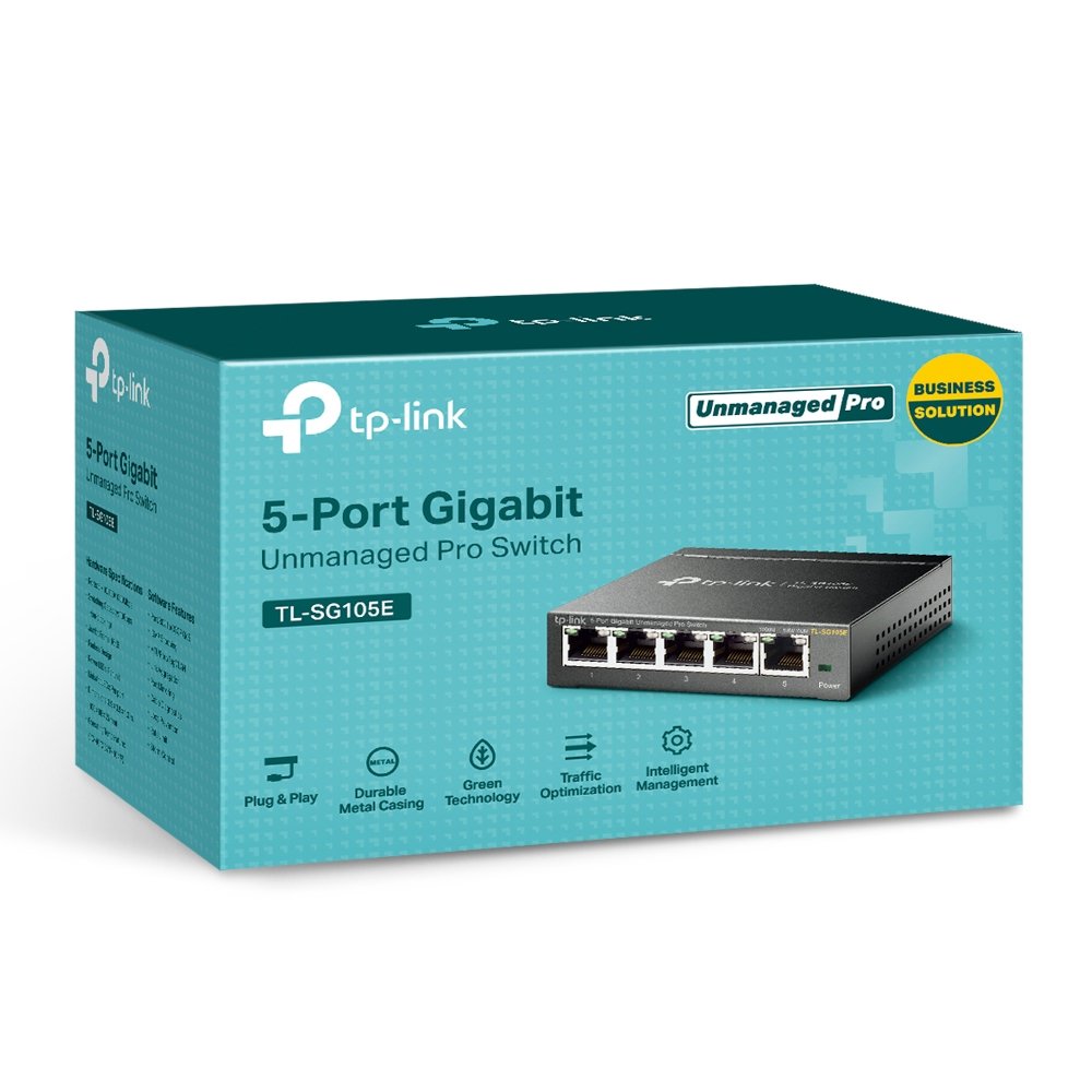 TP-Link TL-SG105E | Easy Smart Switch 5 Port Gigabit, VLAN, QoS, IGMP Snooping