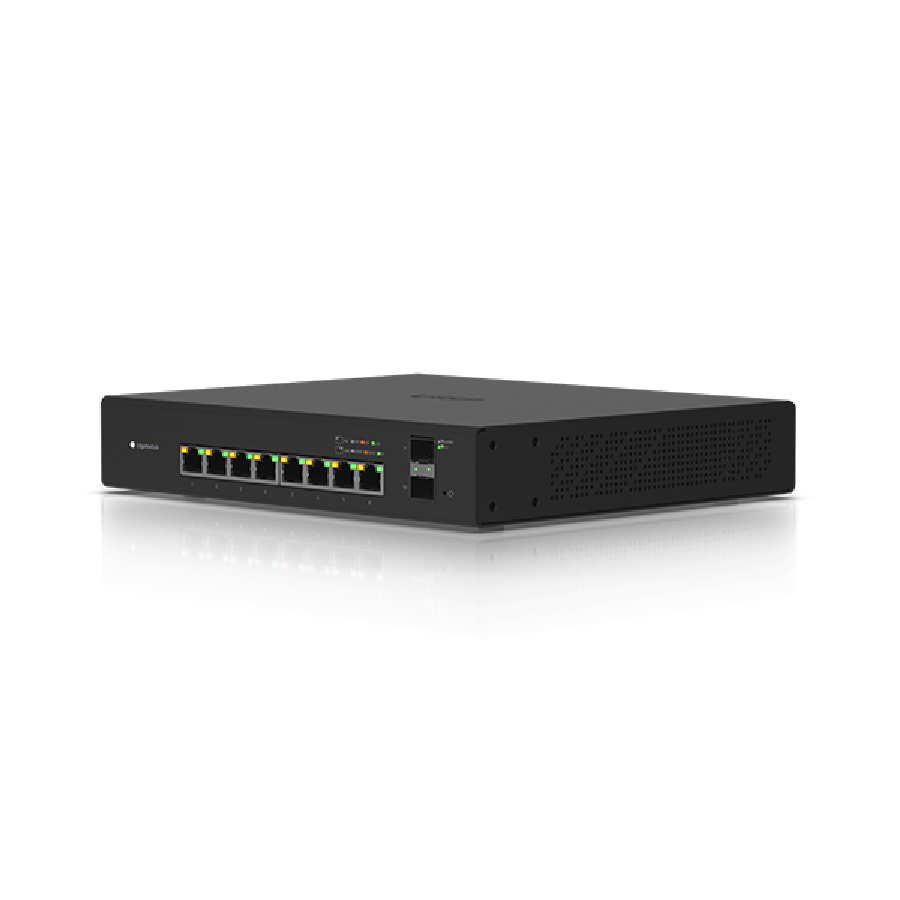 Ubiquiti EdgeSwitch 8 PoE ES-8-150W – 8x Gigabit RJ45 + 2x SFP, 150W PoE