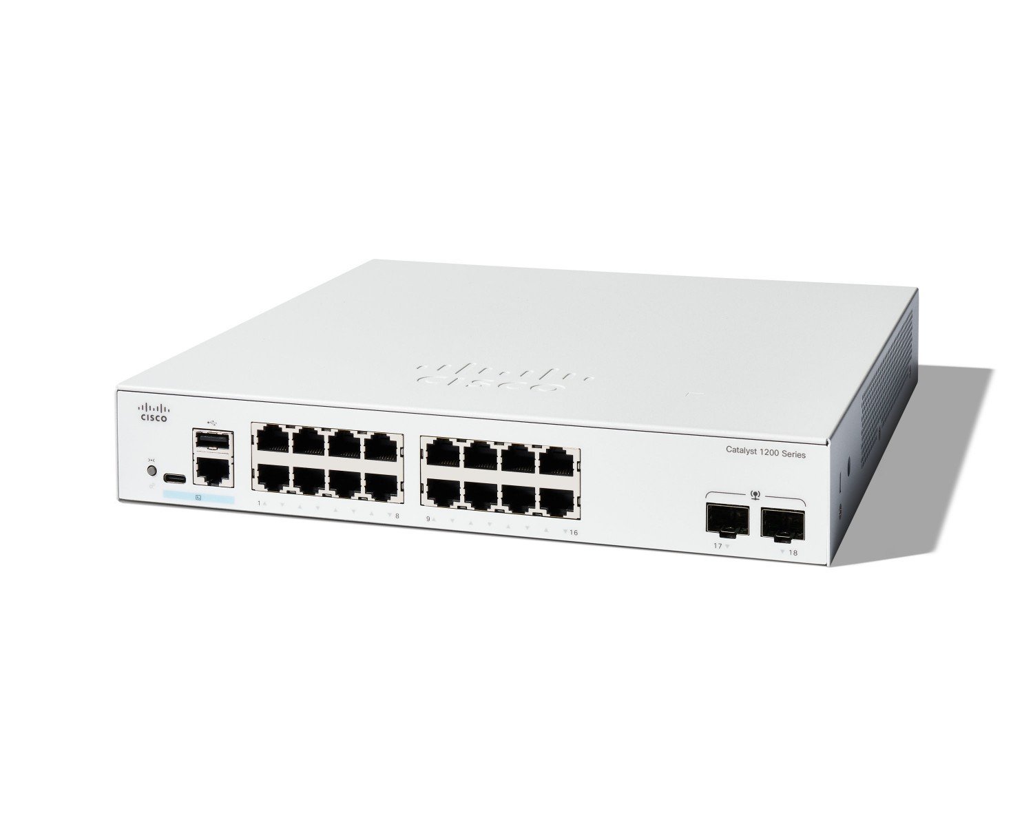 Cisco Catalyst C1200-16T-2G - Switch Gigabit 16 cổng + 2 uplink SFP, fanless, hiệu năng ổn định cho doanh nghiệp tầm trung
