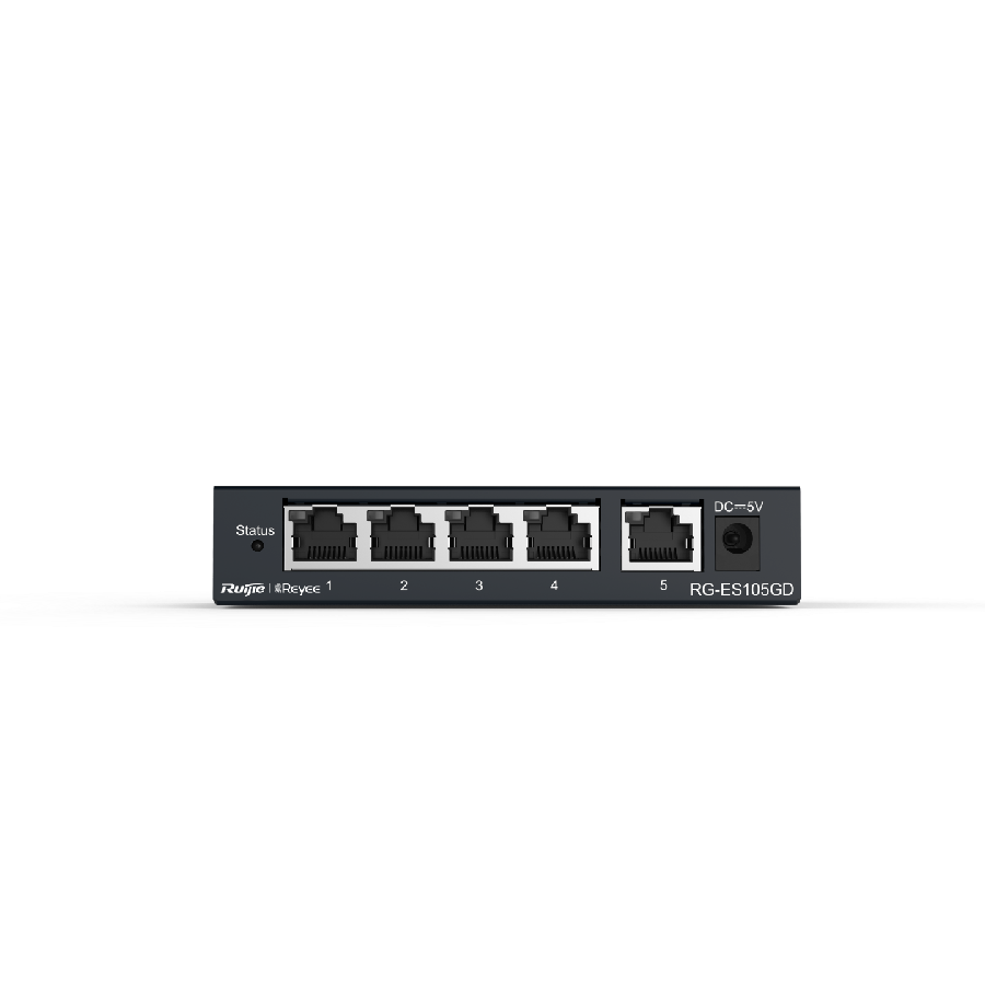 Ruijie Reyee RG-ES105GD – 5-Port Gigabit Metal Unmanaged Switch hỗ trợ giám sát qua Ruijie Cloud App