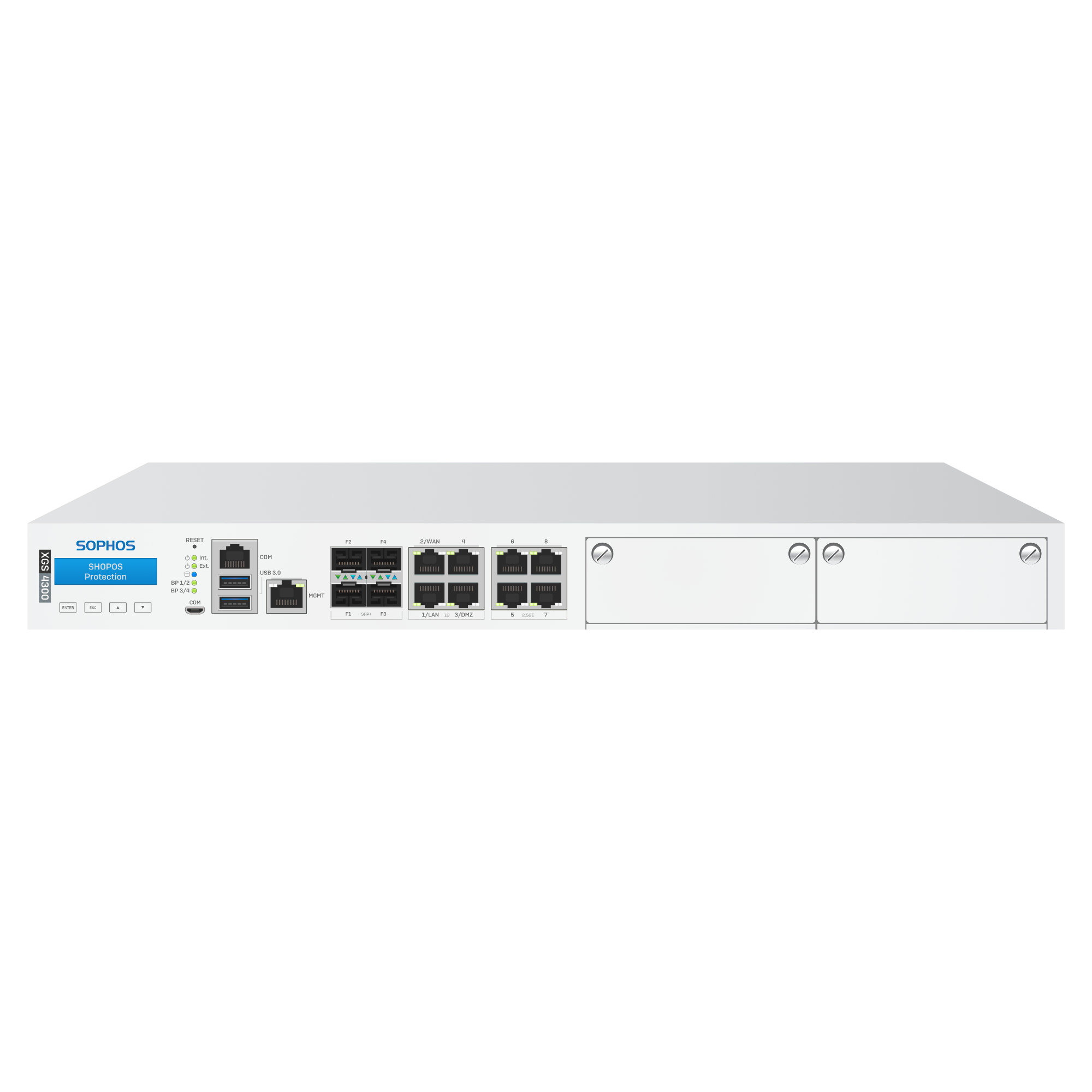 Tường Lửa Sophos XGS 4300: Hiệu suất cực cao với 2 khe cắm Flexi Port và kết nối quang 10GE