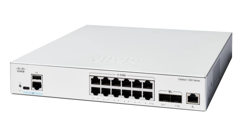 Cisco Catalyst C1300-12XT-2X - Switch 10G 12 port (Copper) + 2 uplink SFP+, hiệu năng cực cao cho mạng doanh nghiệp SMB