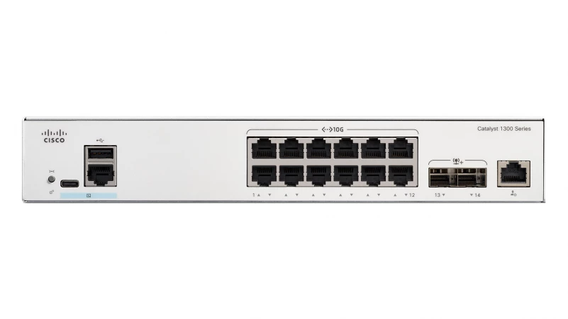 Cisco Catalyst C1300-12XT-2X - Switch 10G 12 port (Copper) + 2 uplink SFP+, hiệu năng cực cao cho mạng doanh nghiệp SMB