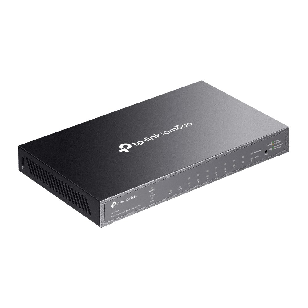 TP-Link SG2210P | Switch 10 Port Gigabit PoE+ Quản Lý Dễ Dàng Omada, VLAN, QoS, Static Routing, Tổng Công Suất 61W, Thiết Kế Kim Loại Êm Ái