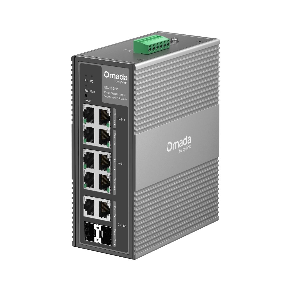 TP-Link IES210GPP | Switch Công Nghiệp 10 Port Gigabit PoE++ 240W, Quản Lý Cloud Omada, IP40, Hoạt Động -40~75°C