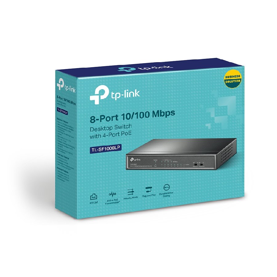TP-Link TL-SF1008LP | Switch 8 Port 10/100Mbps PoE 41W Dễ Dàng Triển Khai Cho Camera & Văn Phòng Nhỏ