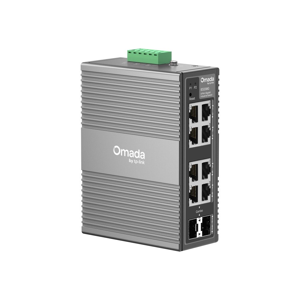 TP-Link IES208G | Switch Công Nghiệp 8 Port Gigabit Quản Lý Cloud Omada, IP40, Nguồn Dự Phòng, Hoạt Động -40~75°C
