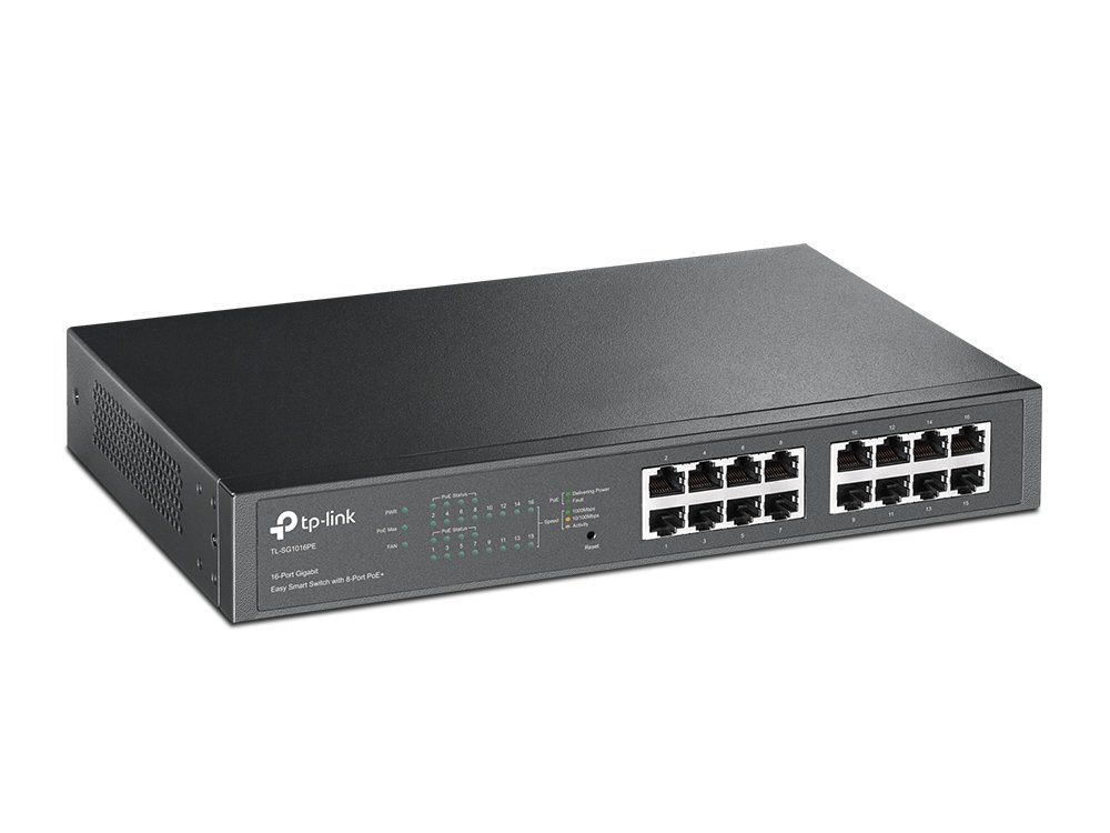 TP-Link TL-SG1016PE | Easy Smart PoE+ Switch 16 Port Gigabit 110W, VLAN, QoS, quản lý linh hoạt