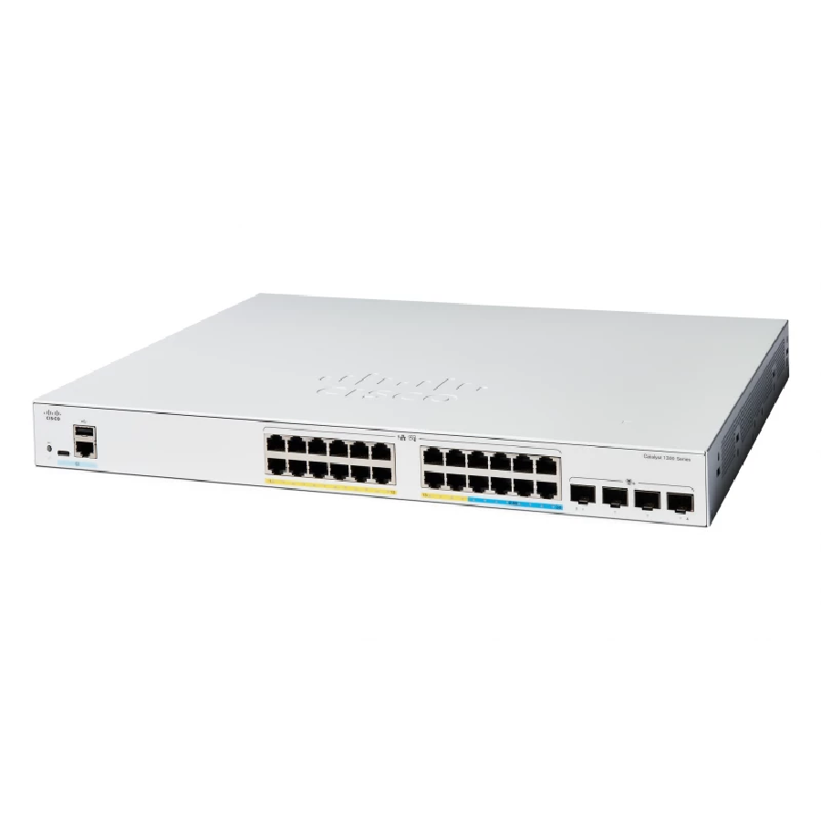 Cisco Catalyst C1300-24MGP-4X – Switch Multi-Gig PoE+ 24 port (2.5G) + 4 uplink 10G SFP+, hiệu năng mạnh mẽ cho SMB