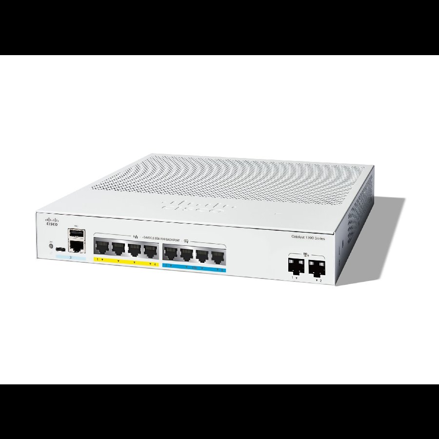 Cisco Catalyst C1300-8MGP-2X – Switch Multi-Gig PoE+ 8 port (2.5G) + 2 uplink 10G SFP+, hiệu năng cao cho Wi-Fi 6/6E