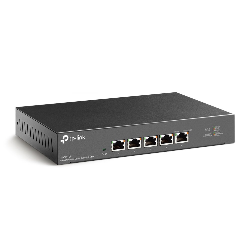 TP-Link TL-SX105 | Switch 10G Multi-Gigabit 5 port, Unmanaged, vỏ kim loại cao cấp, hiệu năng cực cao cho NAS & doanh nghiệp