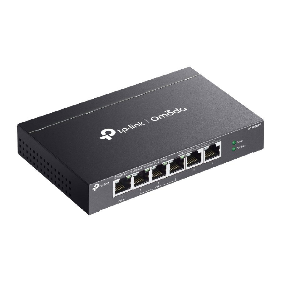 TP-Link DS106GPP | Switch 6 Port Gigabit PoE+/PoE++ 64W Truyền Xa 250m, Tự Phục Hồi PoE, Cắm Là Chạy