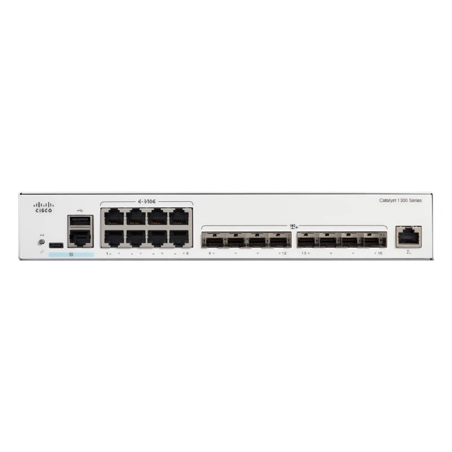 Cisco Catalyst C1300-16XTS – Switch 10G Hybrid (8 Copper + 8 SFP+), hiệu năng cao cho mạng core SMB