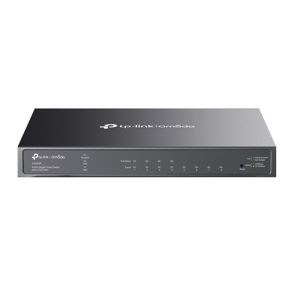 TP-Link SG2008P | Switch 8 Port Gigabit PoE+ Quản Lý Dễ Dàng Omada, VLAN, QoS, Tổng Công Suất 62W, Thiết Kế Kim Loại Êm Ái