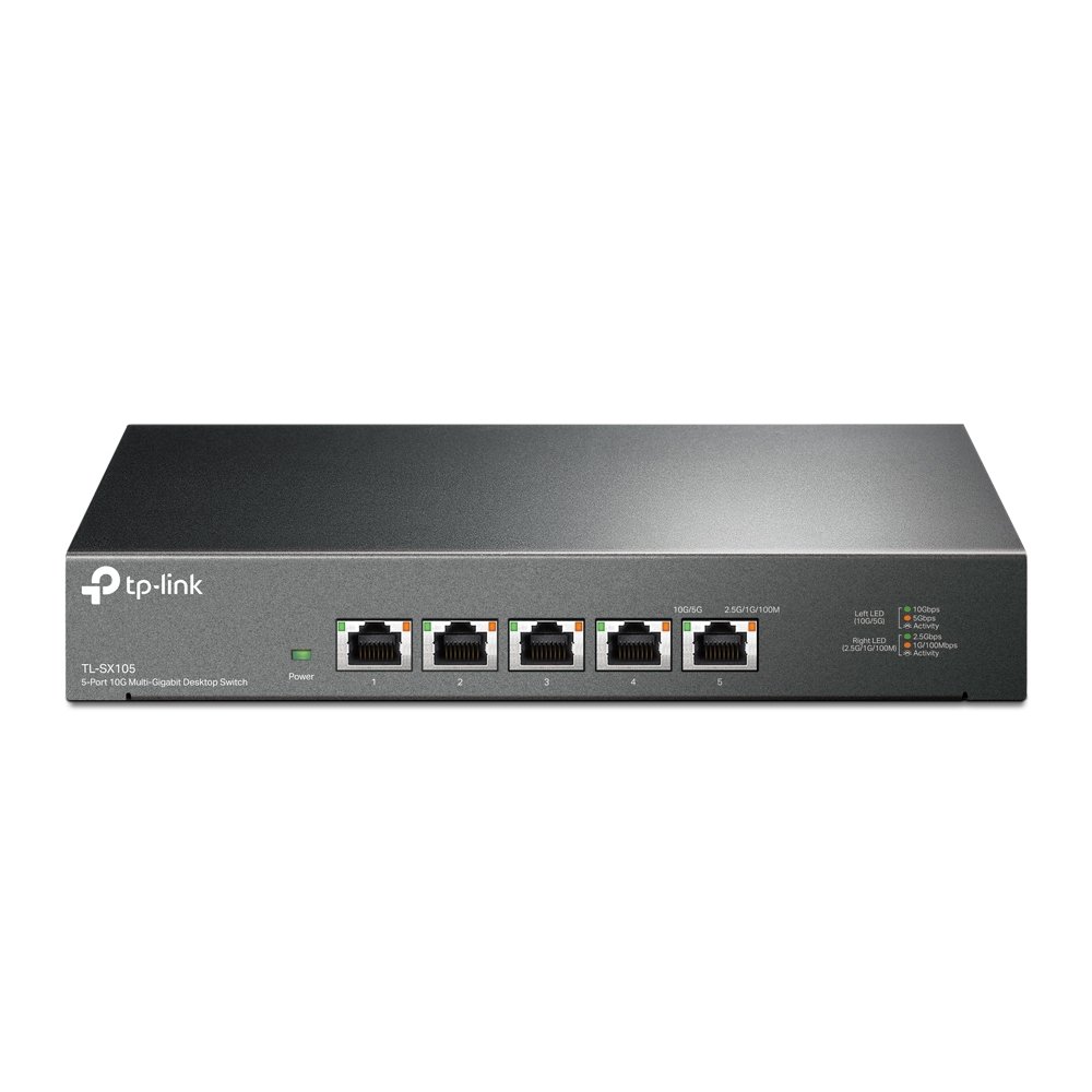 TP-Link TL-SX105 | Switch 10G Multi-Gigabit 5 port, Unmanaged, vỏ kim loại cao cấp, hiệu năng cực cao cho NAS & doanh nghiệp