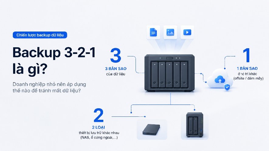 Backup 3-2-1 là gì? Doanh nghiệp nhỏ nên áp dụng thế nào để tránh mất dữ liệu?