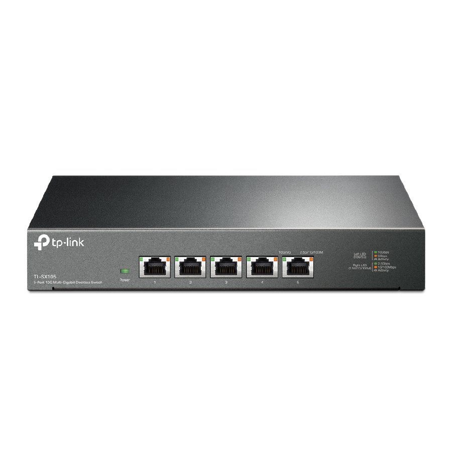 TP-Link TL-SX105 | Switch 10G Multi-Gigabit 5 port, Unmanaged, vỏ kim loại cao cấp, hiệu năng cực cao cho NAS & doanh nghiệp