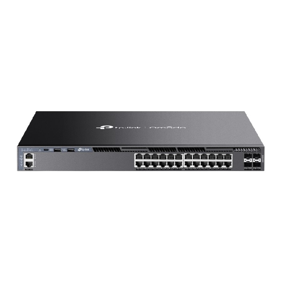 TP-Link SG6428X | Switch L3 28 Port Gigabit Stackable Uplink 10G Quản Lý Cao Cấp Omada, VLAN, RIP/OSPF, Dual PSU, Hiệu Năng 128Gbps