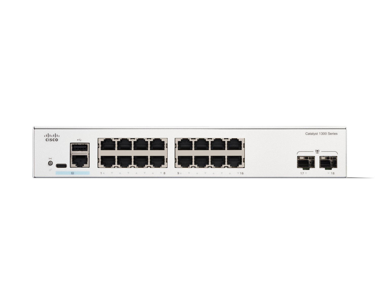 Cisco Catalyst C1300-16T-2G - Switch Gigabit 16 port + 2 uplink SFP, fanless, hiệu năng ổn định cho SMB