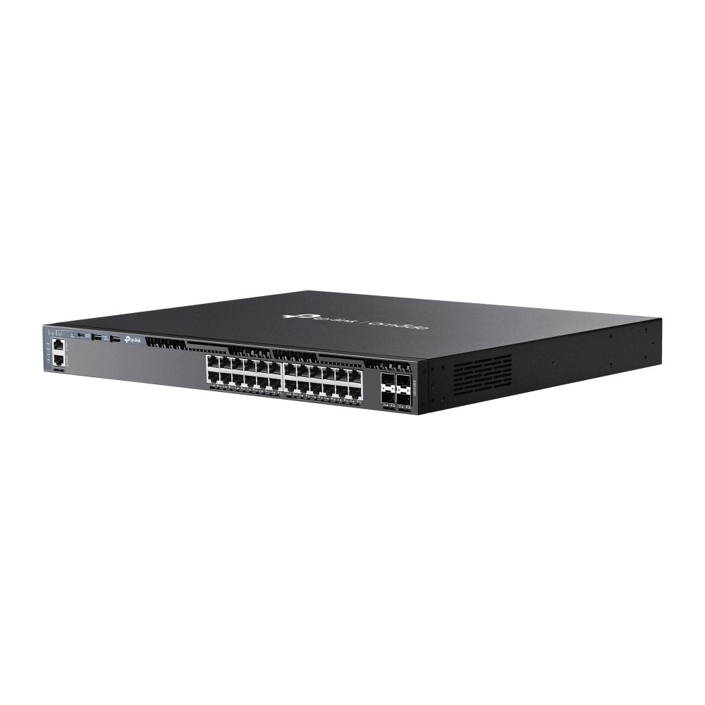 TP-Link SG6428X | Switch L3 28 Port Gigabit Stackable Uplink 10G Quản Lý Cao Cấp Omada, VLAN, RIP/OSPF, Dual PSU, Hiệu Năng 128Gbps