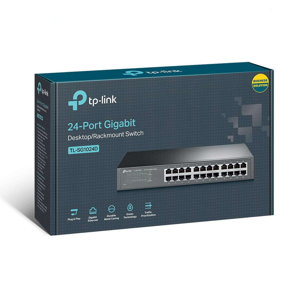 TP-Link TL-SG1024D | Switch Gigabit 24 port, Unmanaged, vỏ nhựa, hiệu năng ổn định cho doanh nghiệp