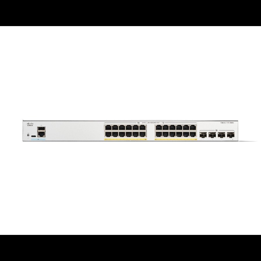Cisco Catalyst C1300-24P-4X – Switch PoE+ 24 port Gigabit + 4 uplink 10G SFP+, hiệu năng cao cho SMB
