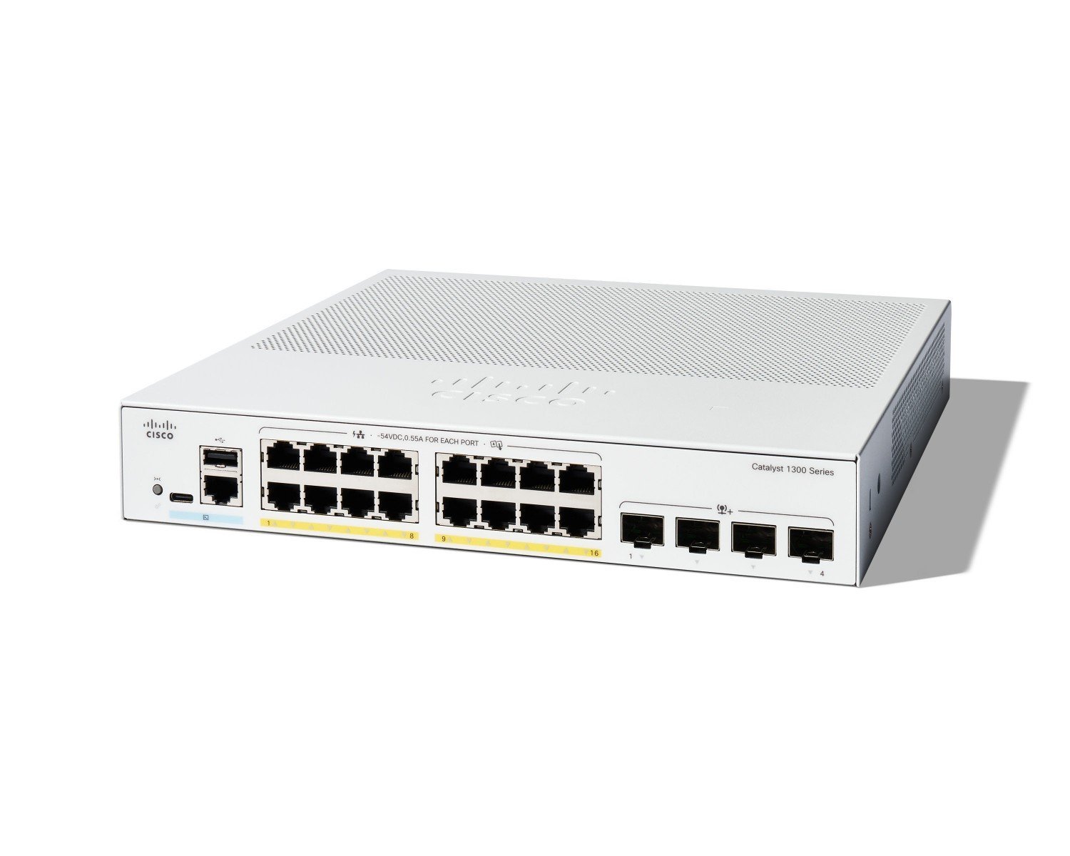 Cisco Catalyst C1300-16P-4X – Switch PoE+ 16 port Gigabit + 4 uplink 10G SFP+, hiệu năng mạnh mẽ cho SMB