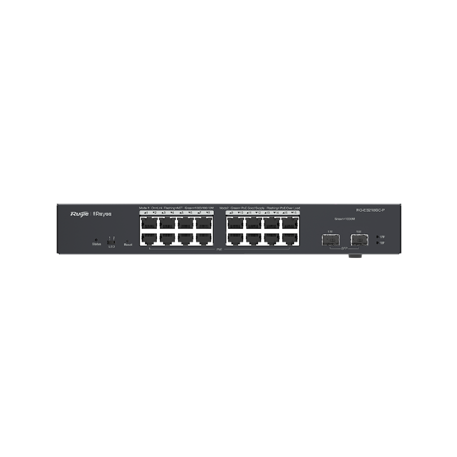 Ruijie Reyee RG-ES218GC-P – 18-Port Gigabit Smart Cloud Managed PoE Switch cho SMB và hệ thống camera IP