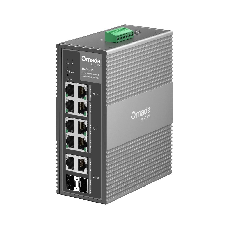 TP-Link IES210GPP | Switch Công Nghiệp 10 Port Gigabit PoE++ 240W, Quản Lý Cloud Omada, IP40, Hoạt Động -40~75°C