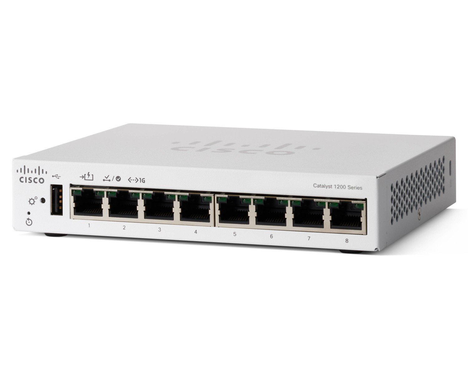 Cisco Catalyst C1200-8T-D - Switch Gigabit không PoE, fanless, hiệu năng ổn định cho văn phòng nhỏ