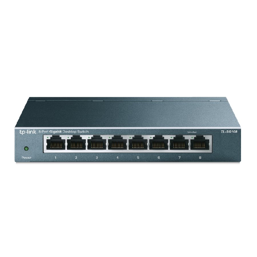 TP-Link TL-SG108 | Switch Gigabit 8 port, Unmanaged, vỏ kim loại, tốc độ 1000 Mbps cho văn phòng nhỏ và gia đình