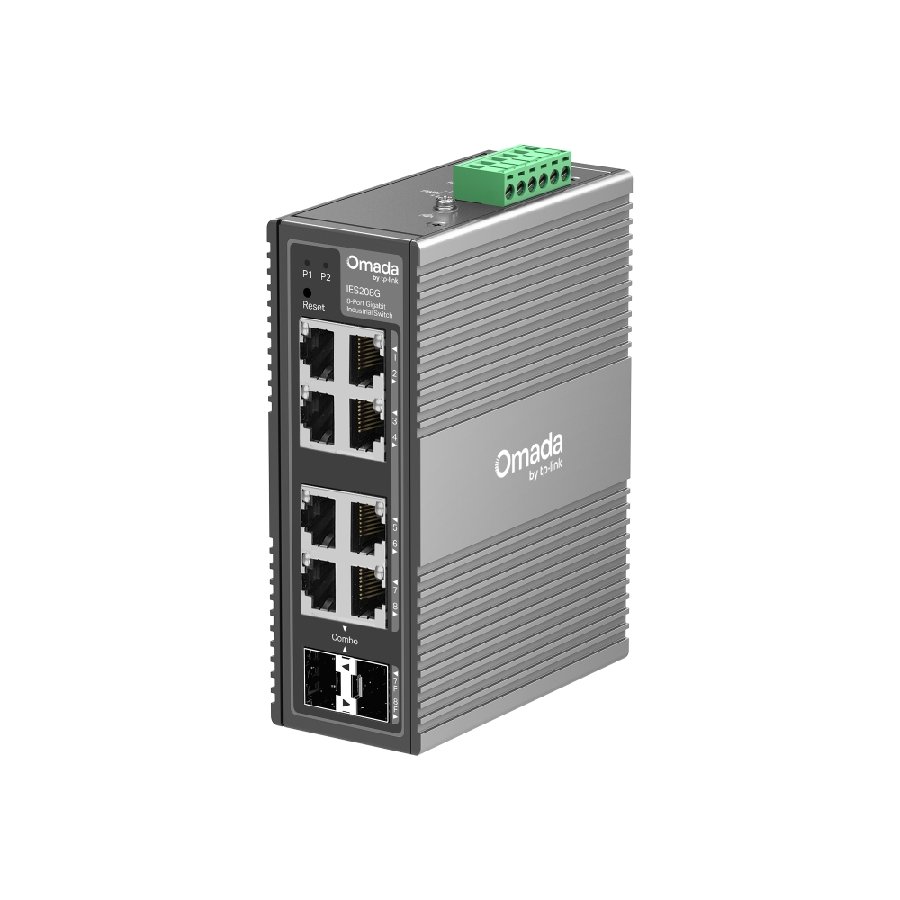 TP-Link IES208G | Switch Công Nghiệp 8 Port Gigabit Quản Lý Cloud Omada, IP40, Nguồn Dự Phòng, Hoạt Động -40~75°C
