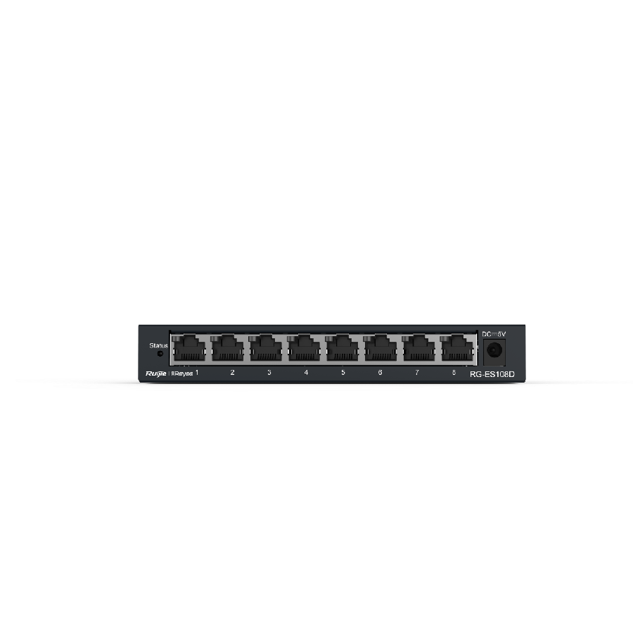 Ruijie Reyee RG-ES108D – 8-Port Fast Ethernet Metal Unmanaged Switch hỗ trợ giám sát qua Ruijie Cloud App
