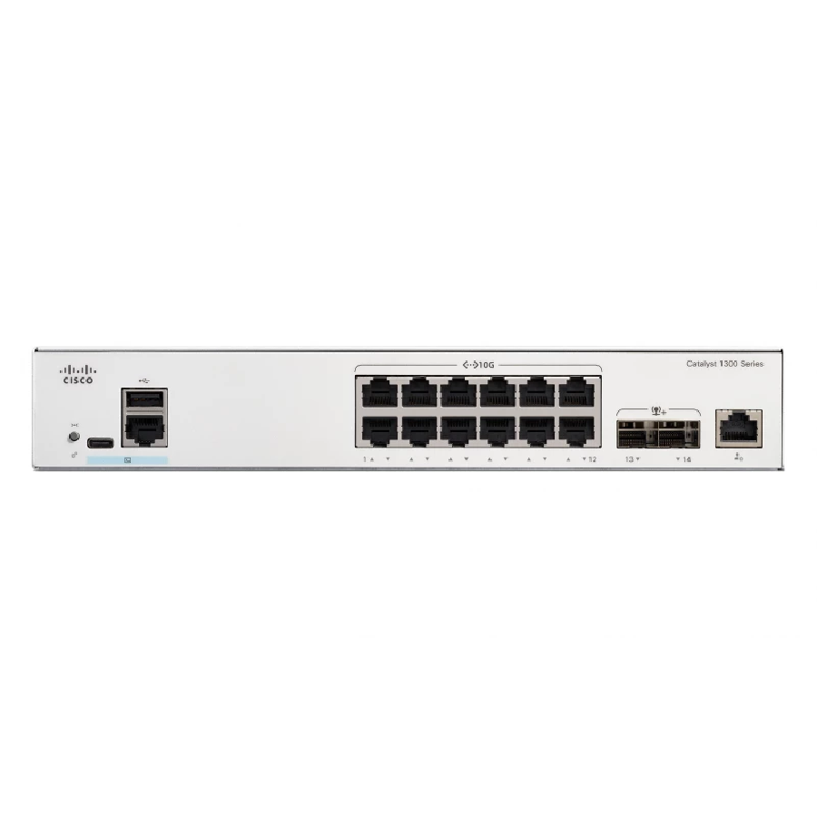 Cisco Catalyst C1300-12XT-2X - Switch 10G 12 port (Copper) + 2 uplink SFP+, hiệu năng cực cao cho mạng doanh nghiệp SMB