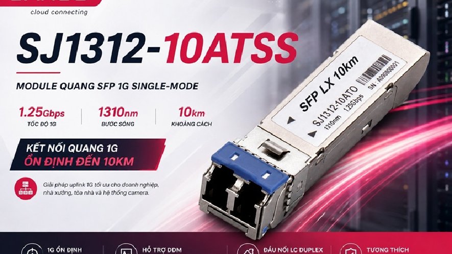 SANOC SJ1312-10ATSS - Module quang SFP 1G Single-mode 1310nm 10km có DDM