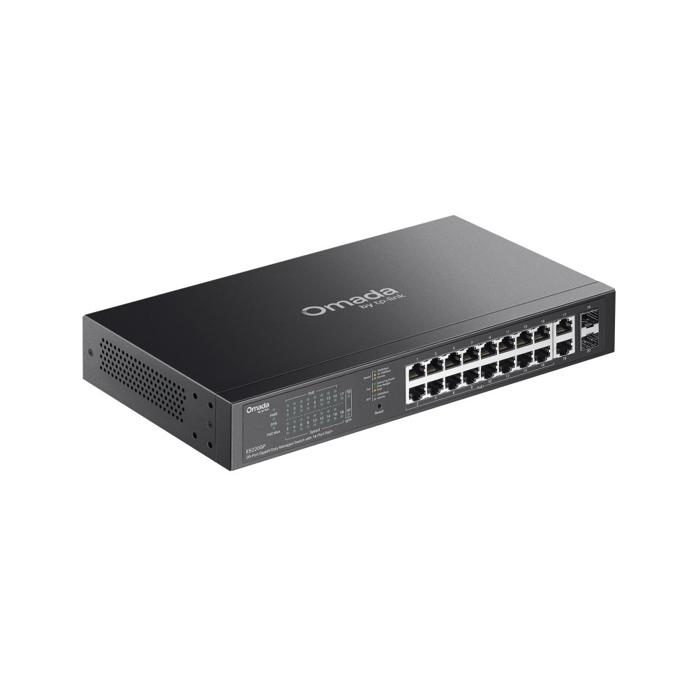 TP-Link ES220GP | Switch 20 Port Gigabit PoE+ Quản Lý Dễ Dàng Omada, VLAN, QoS, Tổng Công Suất 150W, Vỏ Kim Loại Bền Bỉ