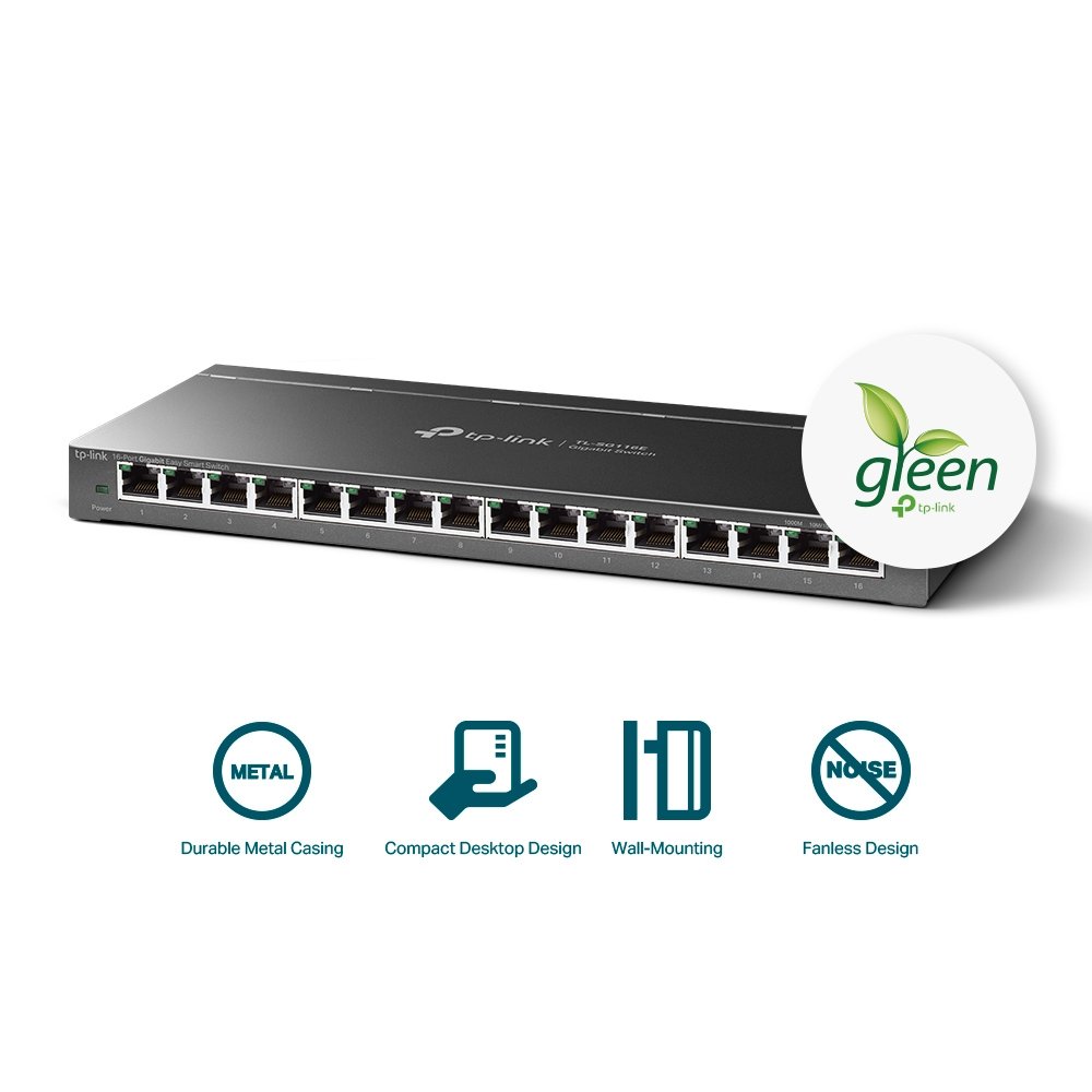 TP-Link TL-SG116E | Easy Smart Switch 16 Port Gigabit, VLAN, QoS, IGMP Snooping, hiệu năng cao
