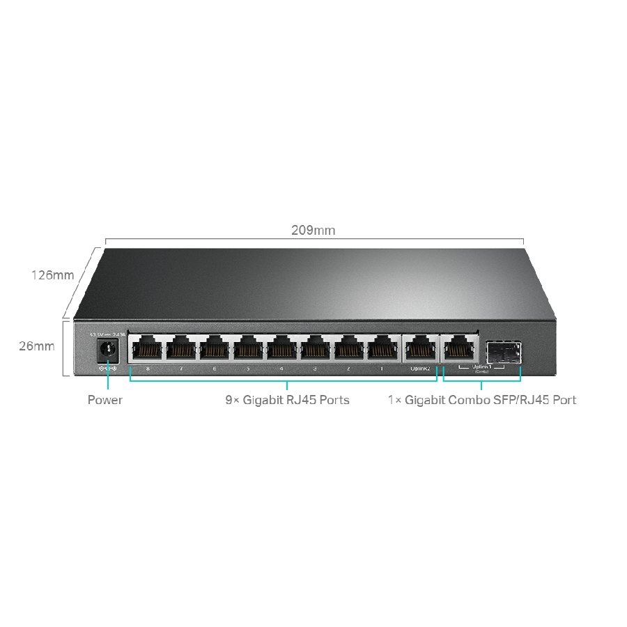 TP-Link TL-SG1210MPE | PoE+ Switch 10 Port Gigabit 123W, VLAN, QoS, giám sát qua Utility