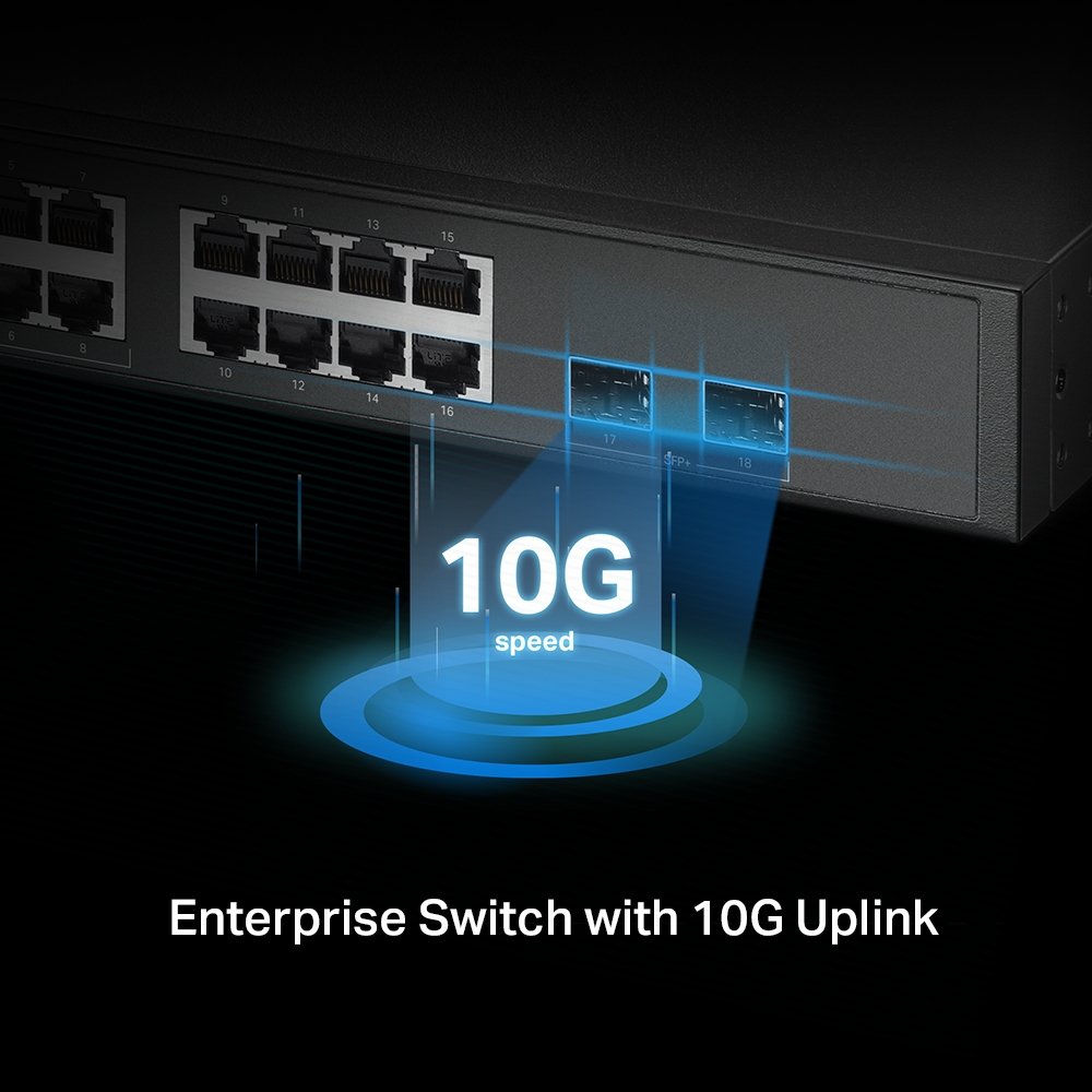 TP-Link SG3218XP-M2 | Switch 18 Port 2.5G PoE+ Uplink 10G Quản Lý Cao Cấp Omada, Tổng Công Suất 240W, VLAN, QoS, Static Routing