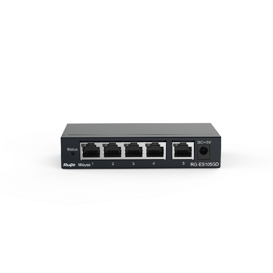 Ruijie Reyee RG-ES105GD – 5-Port Gigabit Metal Unmanaged Switch hỗ trợ giám sát qua Ruijie Cloud App