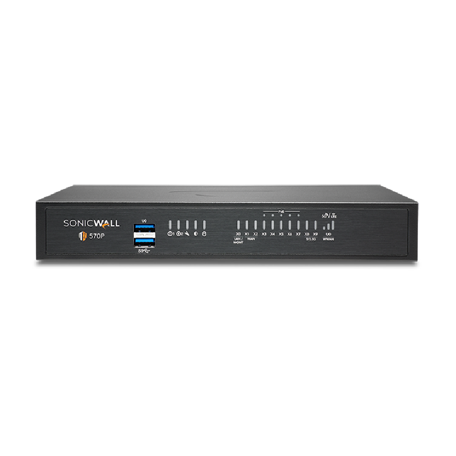 SonicWALL TZ570P – Tường Lửa Gen 7 Hỗ Trợ PoE+ Toàn Cổng Cho Doanh Nghiệp Hiện Đại