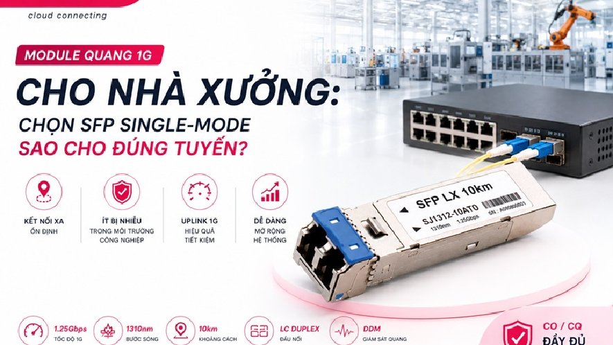 Module quang 1G cho nhà xưởng: chọn SFP Single-mode sao cho đúng tuyến?