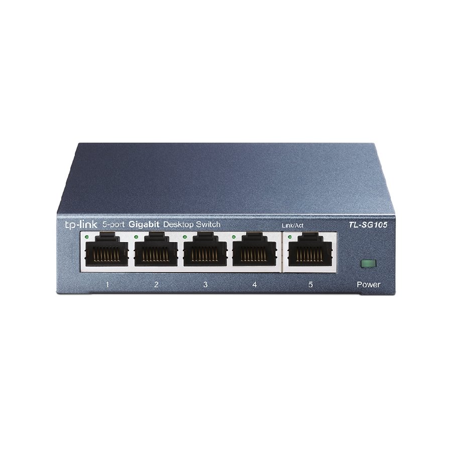 TP-Link TL-SG105 | Switch Gigabit 5 port, Unmanaged, vỏ kim loại, tốc độ 1000 Mbps, hoạt động ổn định cho văn phòng nhỏ