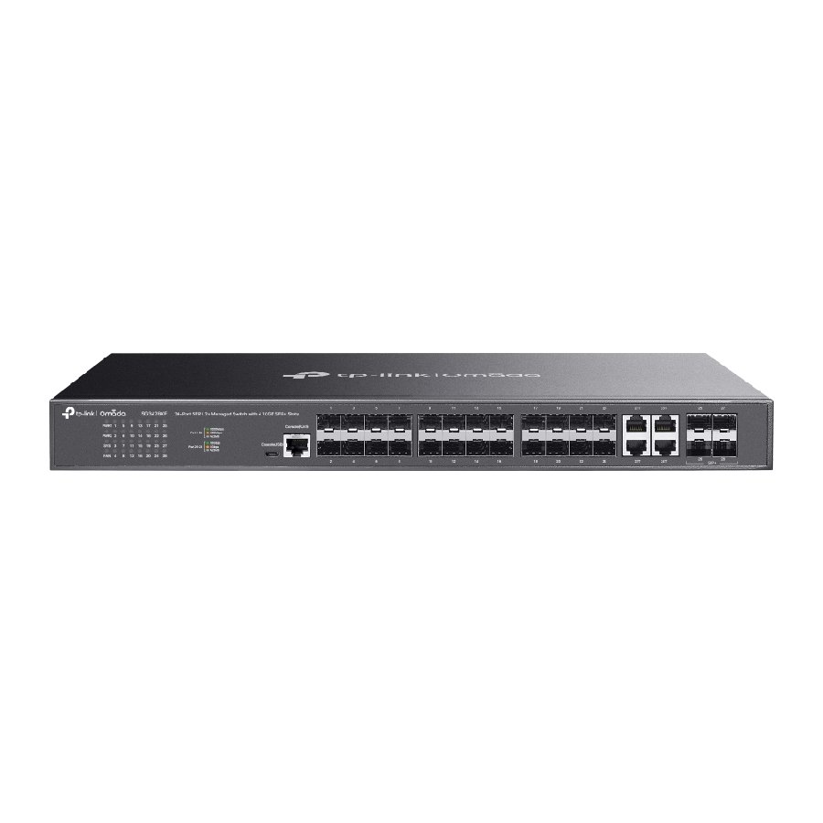 TP-Link SG3428XF | Switch 28 Port SFP Quang Uplink 10G Quản Lý Cao Cấp Omada, VLAN, QoS, Nguồn Dự Phòng Kép